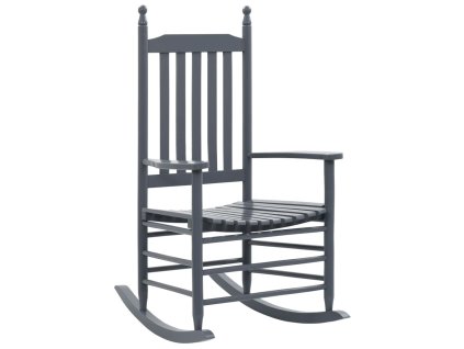 Multidom Hojdacie kreslo so zaobleným sedadlom, sivé, topoľové drevo