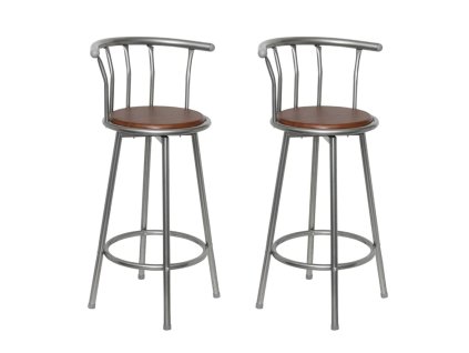 Multidom Barové stoličky 2 ks, hnedé, oceľ