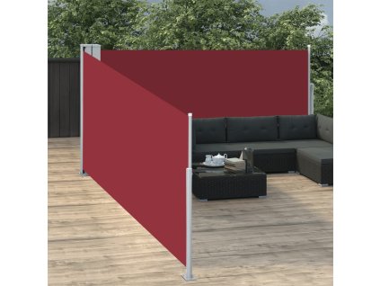 Multidom Zaťahovacia bočná markíza, červená 100x1000 cm