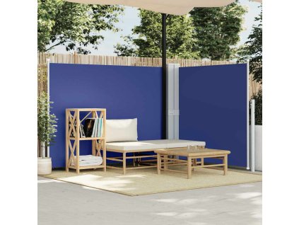 Multidom Zaťahovacia bočná markíza, modrá 140x1000 cm