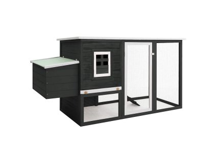 Multidom Vonkajšia klietka/domček pre sliepky s 1 hniezdom, sivá, drevo