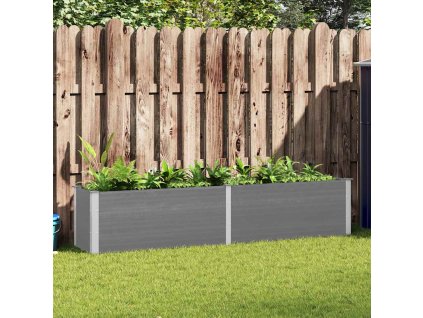 Multidom Vyvýšený záhradný záhon 250x50x91 cm, WPC, sivý