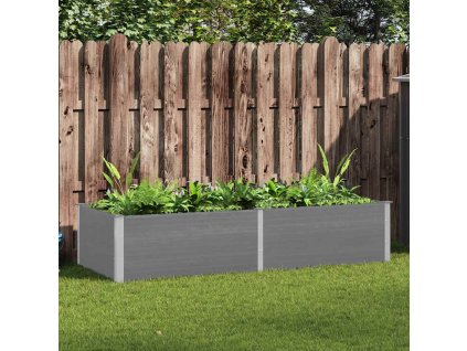 Multidom Vyvýšený záhradný záhon 250x100x54 cm, WPC, sivý