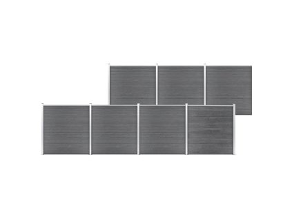 Multidom Záhradný plot sivý 1218x186 cm WPC