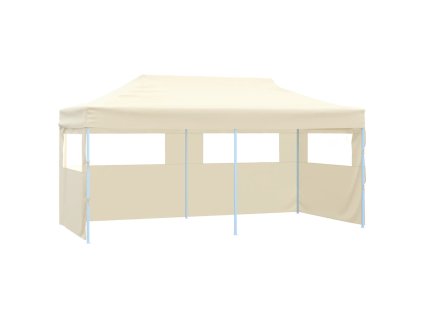 Multidom Profesionálny skladací párty stan+4 steny 3x6 m, oceľ, krémový