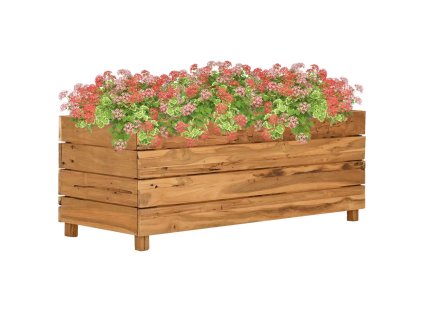 Multidom Vyvýšený záhon 100x40x38 cm, recyklované tíkové drevo a oceľ