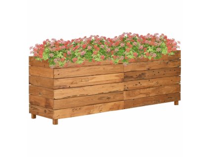 Multidom Vyvýšený záhon 150x40x55 cm, recyklované tíkové drevo a oceľ