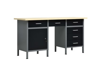 Multidom Pracovný stôl čierny 160x60x85 cm oceľový