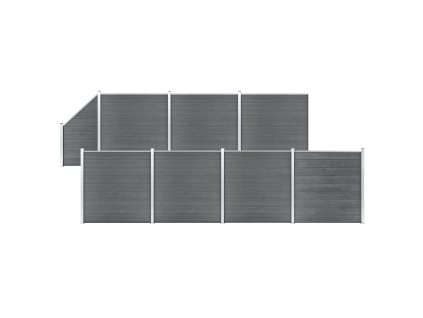 Multidom WPC plot, 7 štvorcových + 1 zošikmený diel 1311x186 cm, sivý