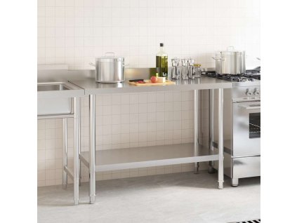 Multidom Kuchynský pracovný stôl, prístenný 120x60x93 cm, oceľ