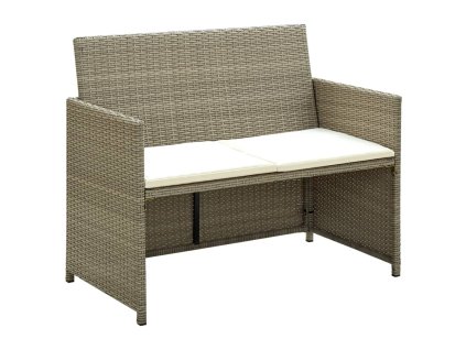 Multidom 2-miestna záhradná pohovka s podložkami, béžová, polyratan