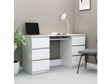 Multidom Písací stôl, biely 140x50x77 cm, kompozitné drevo