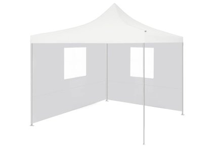 Multidom Profesionálny skladací párty stan+2 steny 3x3 m, oceľ, biely