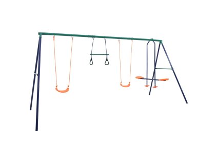 Multidom Sada hojdačky s gymnastickými kruhmi a 4 sedačkami oceľ