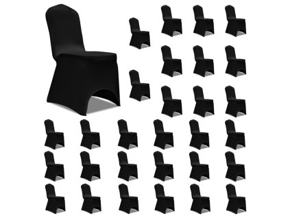 Multidom Návleky na stoličku čierne 30 ks naťahovacie