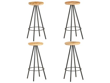 Multidom Barové stoličky 4 ks surové mangovníkové drevo