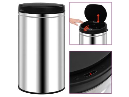Multidom Automatický odpadkový kôš so senzorom 60 l, nehrdzavejúca oceľ