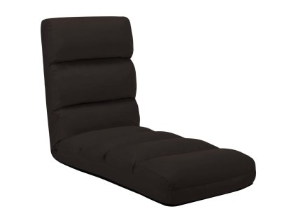 Multidom Skladacia leňoška na podlahu, hnedá, umelá koža