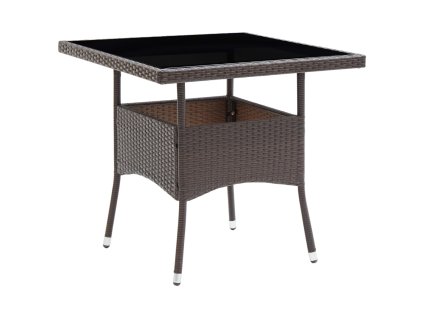 Multidom Záhradný jedálenský stôl hnedý polyratanový