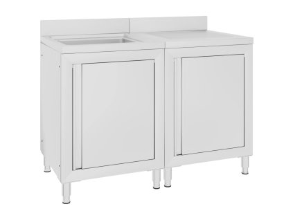 Multidom Gastro kuchynský drez so skrinkou 120x60x96 cm nehrdzavejúca oceľ