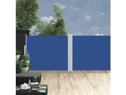 Multidom Zaťahovacia bočná markíza na terasu 140x1200 cm, modrá