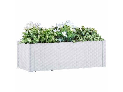 Multidom Samozavlažovací vyvýšený záhradný záhon biely 100x43x33 cm