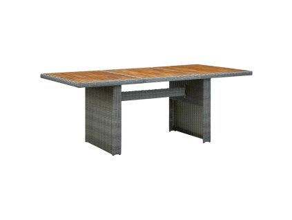 Multidom Záhradný stôl, svetlosivý, polyratan a akáciový masív