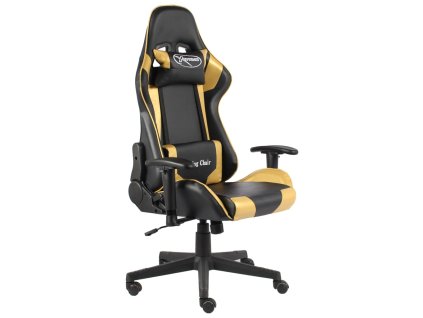 Multidom Otočná herná stolička zlatá PVC