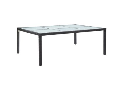 Multidom Vonkajší jedálenský stôl čierny 200x150x74 cm polyratan