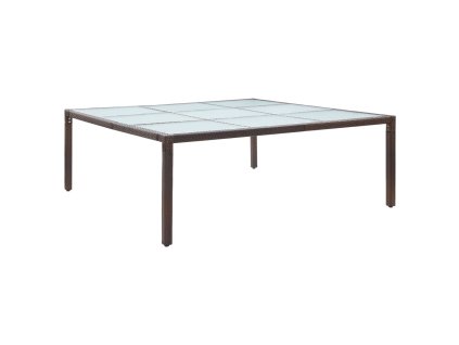 Multidom Záhradný jedálenský stôl hnedý 200x200x74 cm polyratanový