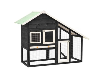Multidom Králikáreň sivo-biela 140x63x120 cm jedľové drevo