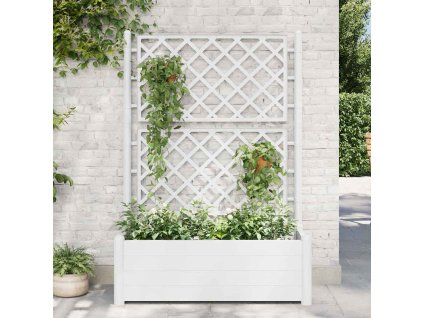 Multidom Záhradný kvetináč s mriežkou 100x43x142 cm PP biely