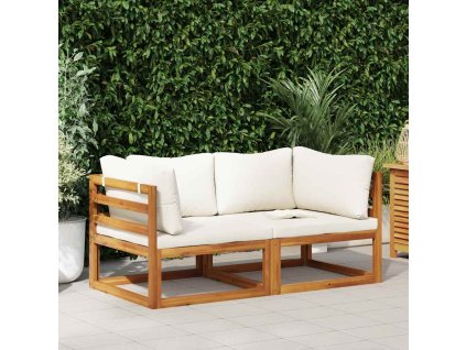 Multidom Sekčné rohové pohovky s vankúšmi 2 ks krémovo-biele