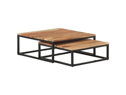 Multidom Zasúvacie konferenčné stolíky 2 ks akáciový masív