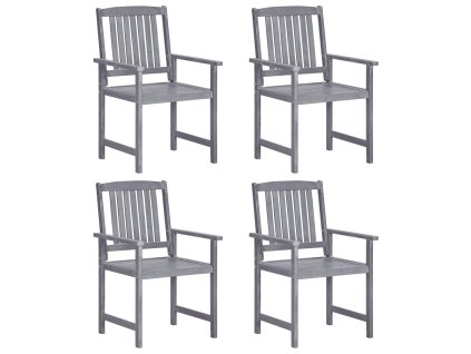 Multidom Záhradné stoličky 4 ks, akáciový masív, sivé