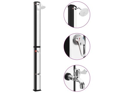 Multidom Vonkajšia solárna sprcha so sprchovou hlavicou a kohútikom 35 l