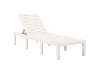 Multidom Záhradné ležadlo plastové biele