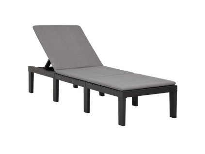Multidom Záhradné ležadlo s podložkou plastové antracitové
