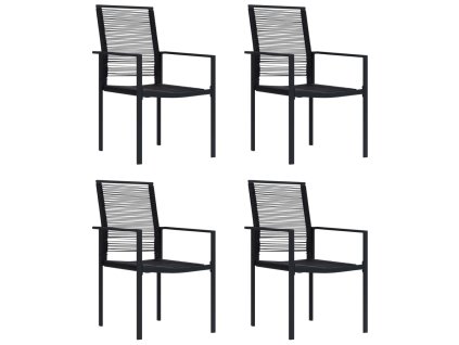 Multidom Záhradné stoličky 4 ks čierne PVC ratan