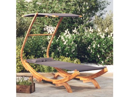 Multidom Vonkajšia posteľ strieška 100x190x134 cm ohýbaný masív antracit