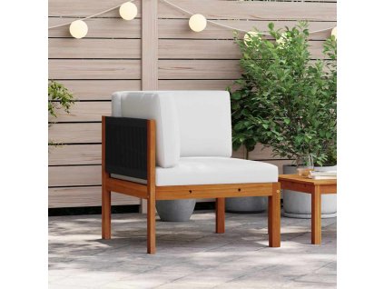 Multidom Záhradná rohová pohovka s vankúšmi, akácia a lano