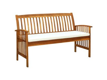 Multidom Záhradná lavica s vankúšom 147 cm akáciový masív