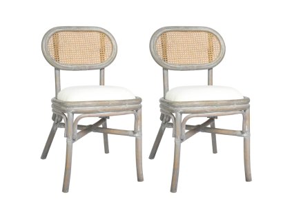 Multidom Jedálenské stoličky 2 ks sivé ľan