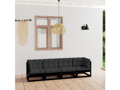 Multidom 4-miestna záhradná pohovka s podložkami borovicový masív