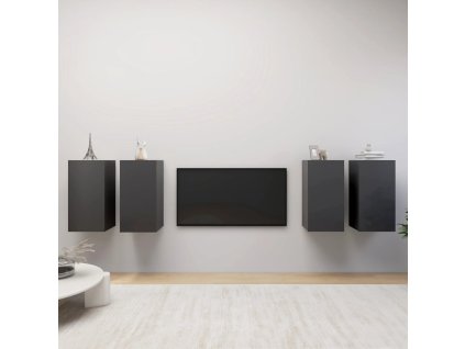 Multidom TV skrinky 4 ks, sivé 30,5x30x60 cm, kompozitné drevo