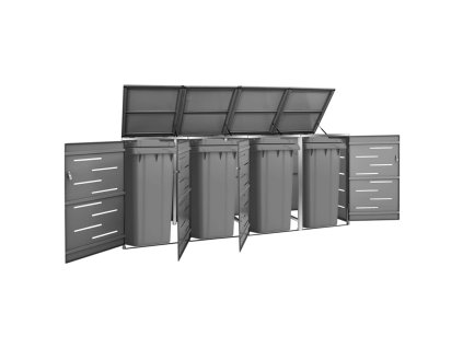 Multidom Ohrada na 4 odpadkové koše 276,5x77,5x112,5 cm nerezová oceľ