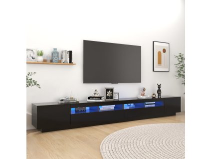 Multidom TV skrinka s LED svetlami čierna 300x35x40 cm