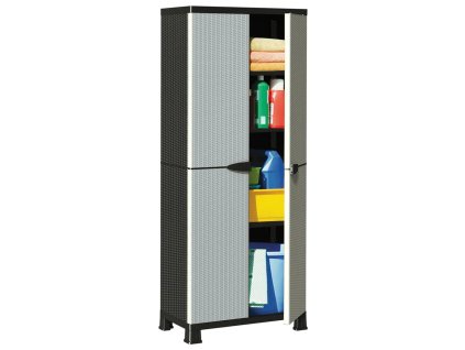 Multidom Plastová skrinka 68x39x171,5 cm ratanový dizajn