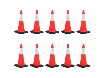 Multidom Reflexné dopravné kužele s ťažkými základňami 10 ks 75 cm