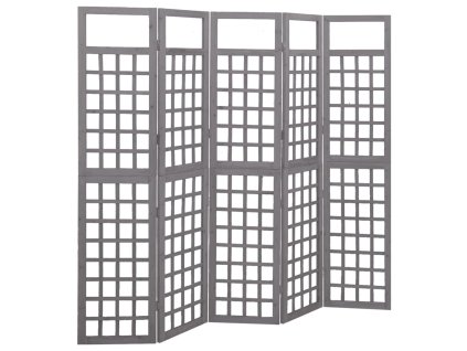 Multidom Deliaca stena/mriežka, 5 panelov jedľový masív sivá 201,5x180cm